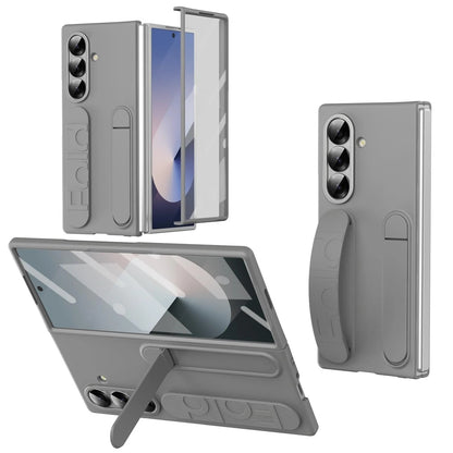Samsung Z Fold8 Ultra Skin Feel Silicon Case with Kickstand & Band in Built Front Glass