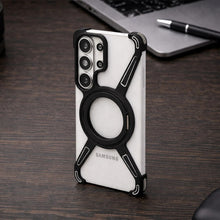 Samsung Galaxy S26 Ultra Frameless Metal Bumper Case with Magsafe & 360° Rotatable Ring & Kickstand - Black