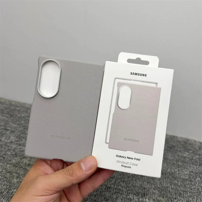Samsung Z Fold8 Leather Case, Kindsuit Slim Leather Back Cover - Gray