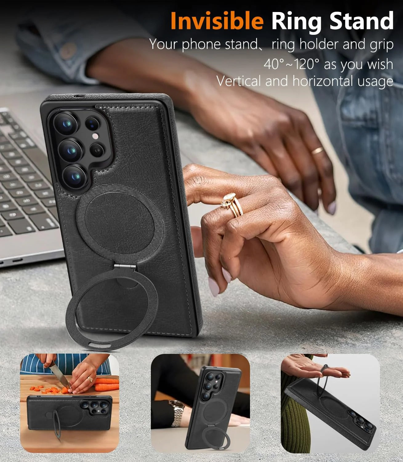 Samsung Galaxy S25 Ultra Vegan Leather Case with Magsafe and Stand
