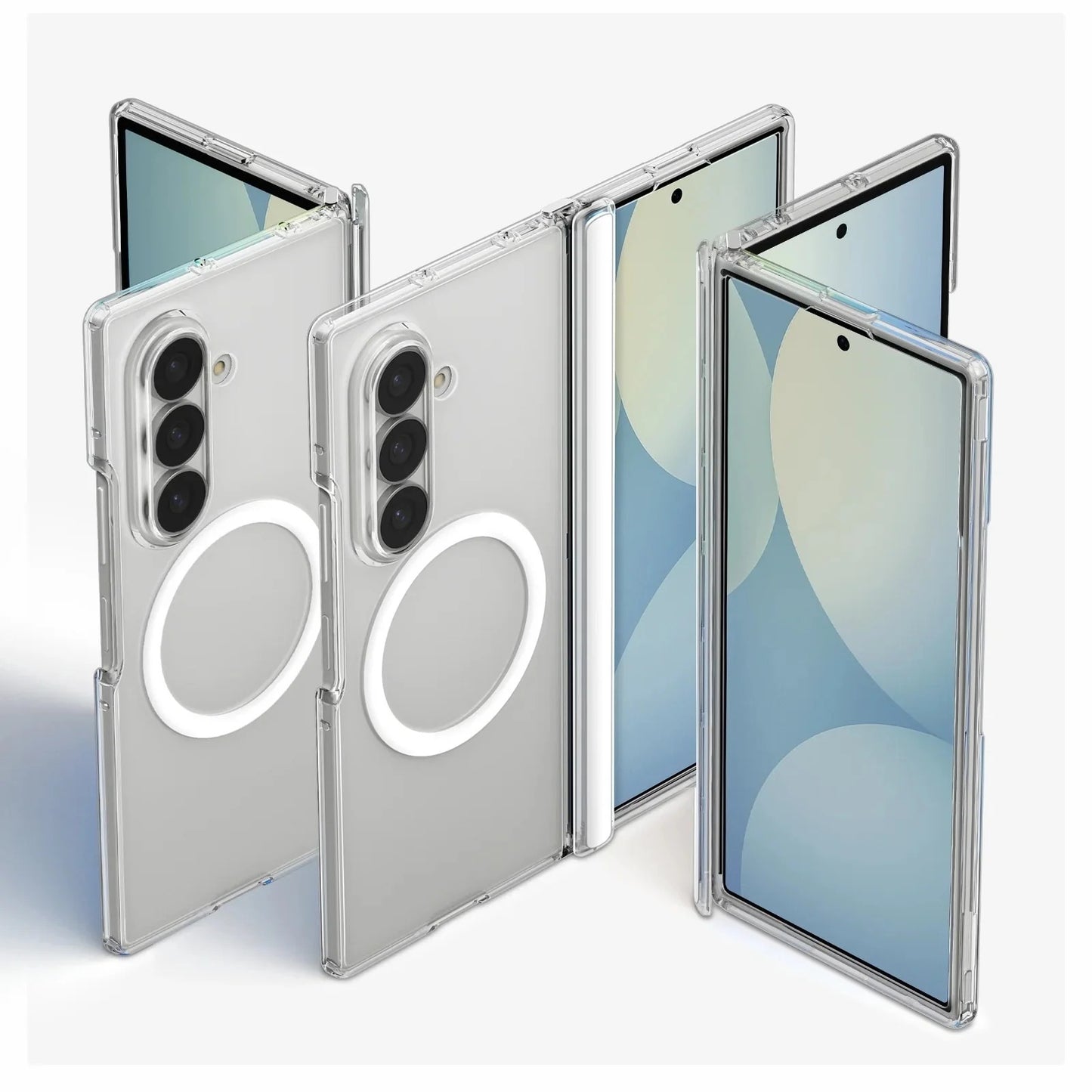 Samsung Z Fold8 Ultra Transparent Case, Cristal Clear Anti-Yellowing Magnetic Magsafe Case with Hinge Protection