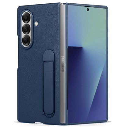 Samsung Galaxy Z Fold7 Leather Protective Shell Case Cover with Stand