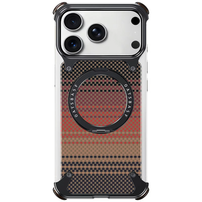iPhone 17 Pro Max Titan Carbon Metal Frame Case with 360 Roatating Ring