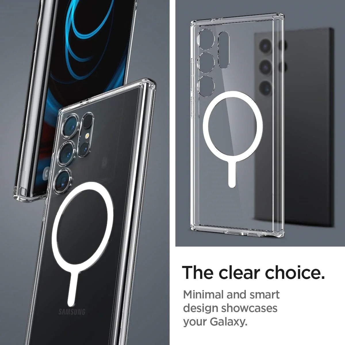 Samsung Galaxy S24 Ultra One Tap Metal Ring MagFit Hard Shell Back Cover Case