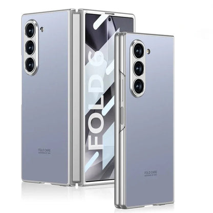 Samsung Galaxy Z Fold 6 Matte Frosted Shine Case with Camera & Front Glass Protection