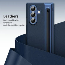 Samsung Z Fold8 Ultra Leather Case, Electroplating S Pen Case with Hinge Protection