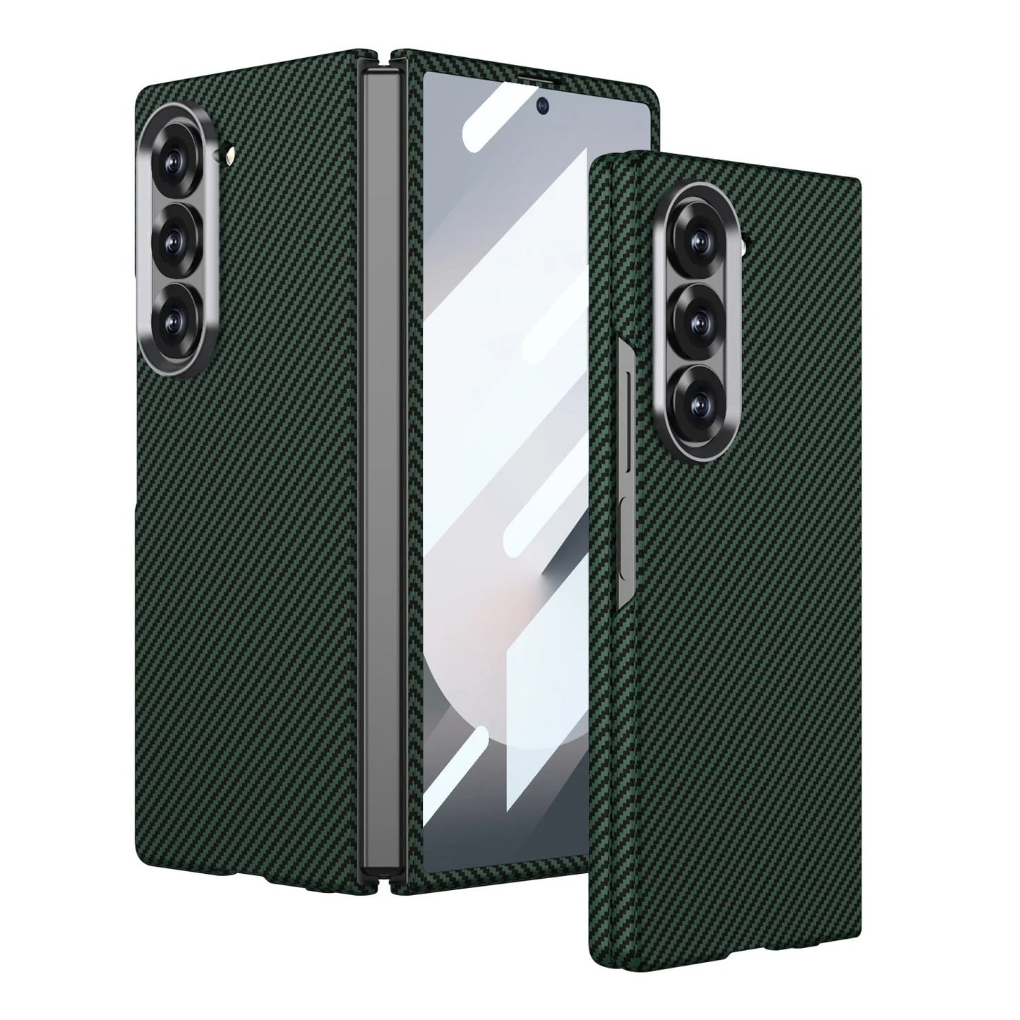 Samsung Galaxy Z Fold 6 GKK Ultra-thin Carbon Fiber Texture Case with Inbuilt Glass Protection