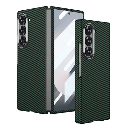 Samsung Galaxy Z Fold 6 GKK Ultra-thin Carbon Fiber Texture Case with Inbuilt Glass Protection