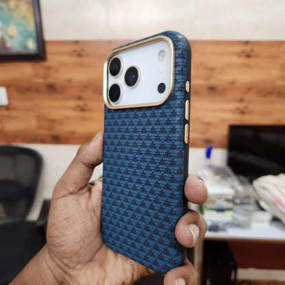iPhone 17 Pro Max Sibling Series Sleek Cross Texture Case with Metal Camera Protection