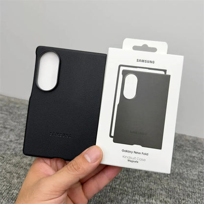 Samsung Z Fold8 Leather Case, Kindsuit Slim Leather Back Cover - Black