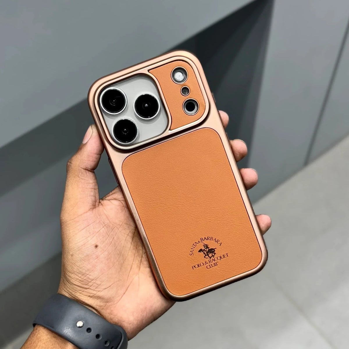 iPhone 18 Pro Leather Case, Original Santa Barbara Lucas Series Leather Back Cover
