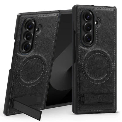 Samsung Galaxy Z Fold7 Leather Case with MagSafe & Kickstand