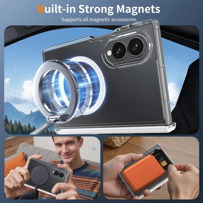 Samsung Z Fold8 Transparent Case, Cristal Clear Anti-Yellowing Magnetic Magsafe Case with Hinge Protection