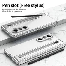 Samsung Z Fold8 Ultra Leather Case, Electroplating S Pen Case with Hinge Protection