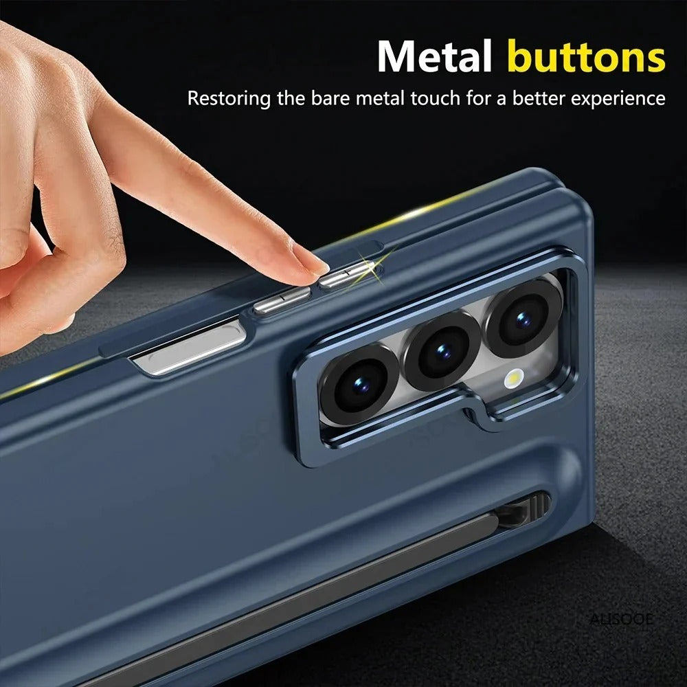 Samsung Z Fold8 Ultra Skin Feel S-Pen Case with Metal Camera Kickstand with Hinge Protection