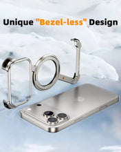 iPhone 17 Pro Z Shape Frameless Metal Bumper Case with 360° Rotatable Stand & Magsafe