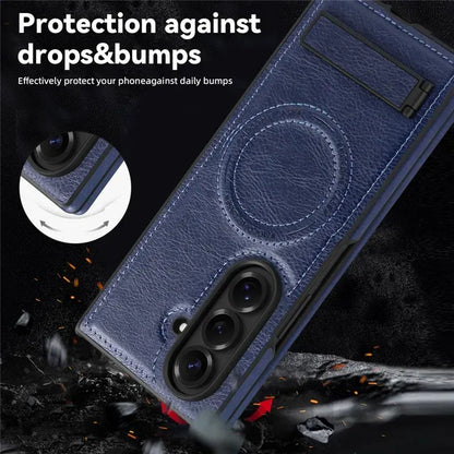 Samsung Galaxy Z Fold 6 Leather Case with MagSafe & Kickstand