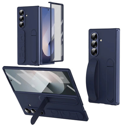 Samsung Z Fold8 Ultra Skin Feel Silicon Case with Kickstand & Band in Built Front Glass