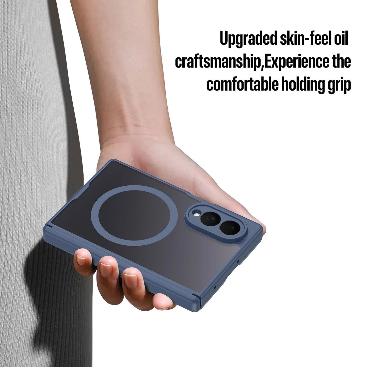 Samsung Z Fold8 Skin Feel Smoke, Dual Central Axis Magsafe Case with Hinge Protection