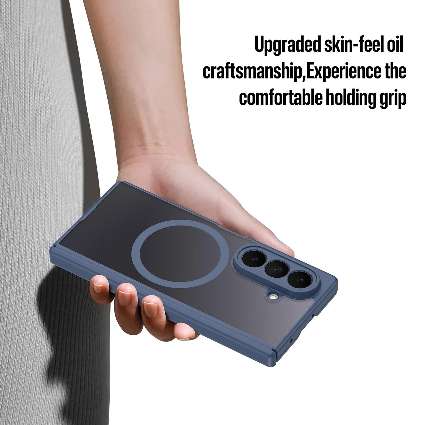 Samsung Z Fold8 Ultra Skin Feel Smoke, Dual Central Axis Magsafe Case with Hinge Protection