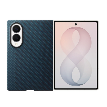 Samsung Z Fold8 Carbon Case, 0.8mm Slim Carbon Fiber Back Cover with Magsafe - Blue