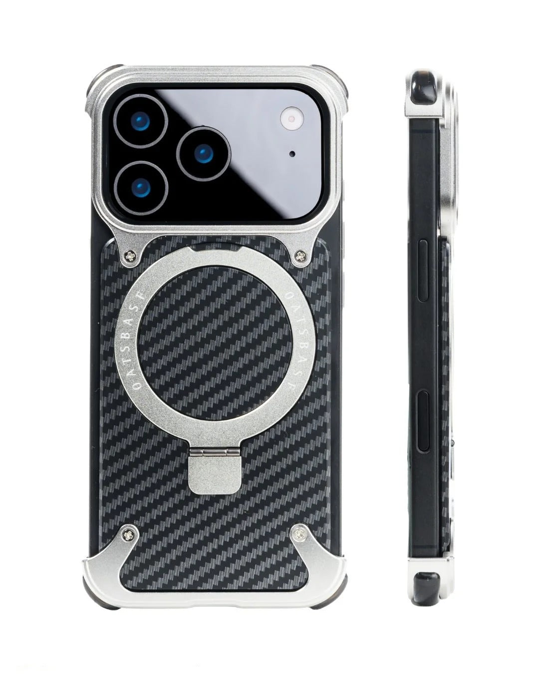 iPhone 17 Pro Max Metal Carbon Case with Stand and Magsafe