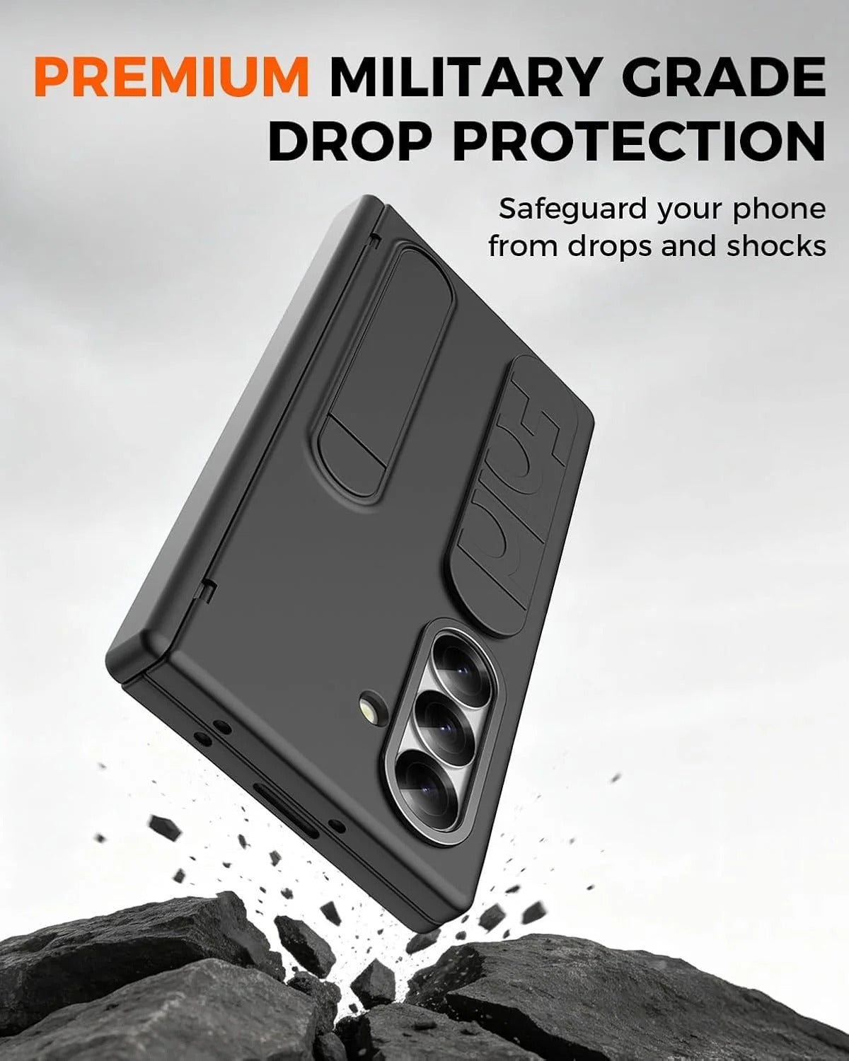 Samsung Z Fold8 Ultra Silicon Skin Feel Band Strip & Kickstand Case with Hinge Protection