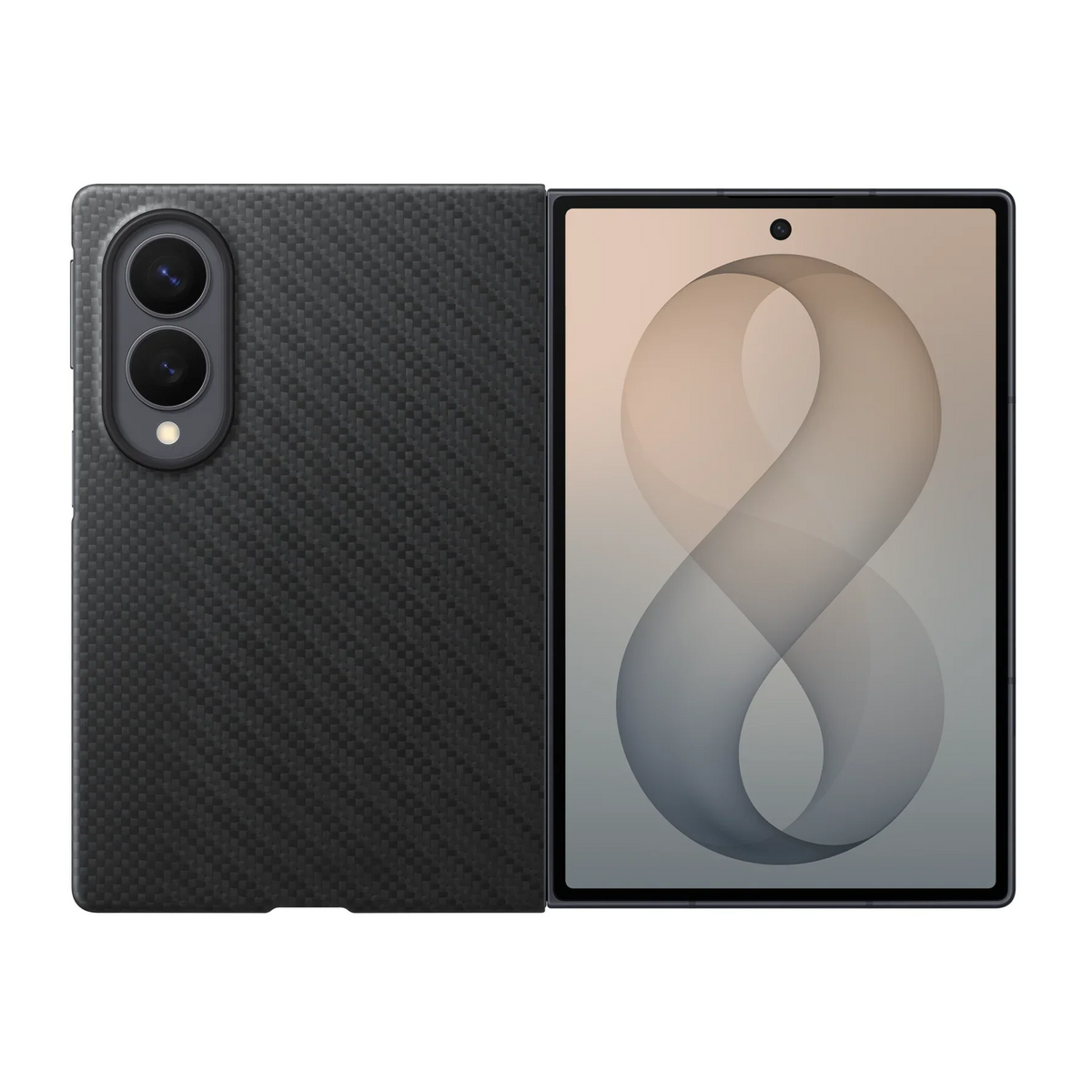 Samsung Z Fold8 Carbon Case, 0.8mm Slim Carbon Fiber Back Cover with Magsafe - Black