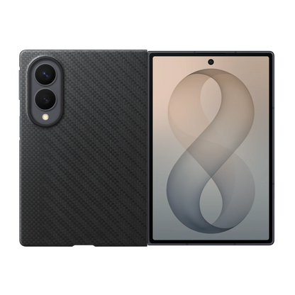 Samsung Z Fold8 Carbon Case, 0.8mm Slim Carbon Fiber Back Cover with Magsafe - Black