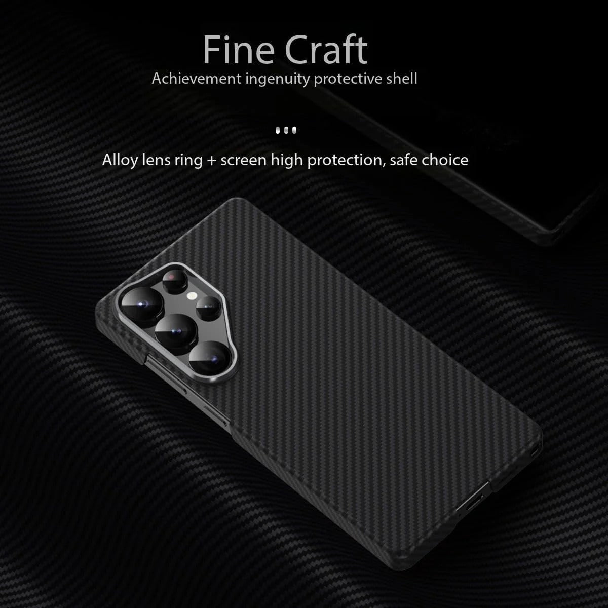 Samsung Galaxy S25 Ultra Ultraslim Lightweight Carbon Fiber Textures Case with Magsafe - Black