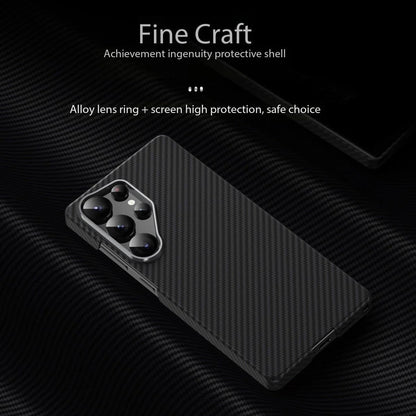 Samsung Galaxy S25 Ultra Ultraslim Lightweight Carbon Fiber Textures Case with Magsafe - Black