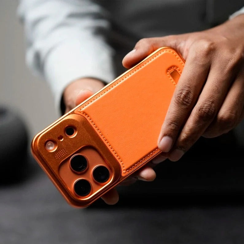 iPhone 17 Pro Max Aeroflex Aluminum Metal Leather Case with Fragrance Aroma