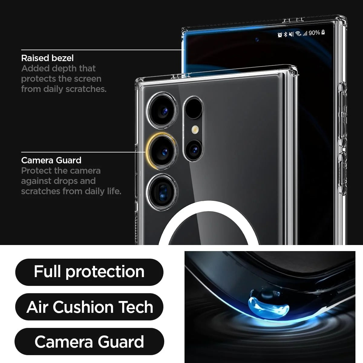 Samsung Galaxy S24 Ultra One Tap Metal Ring MagFit Hard Shell Back Cover Case