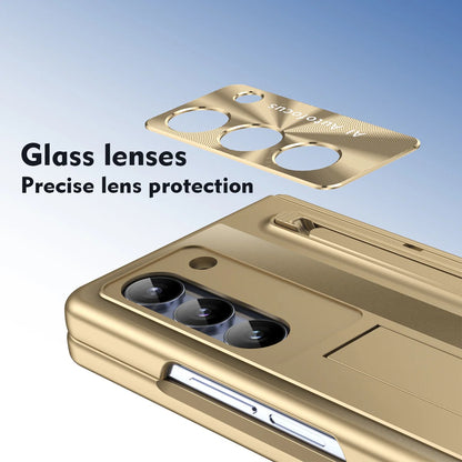 Samsung Galaxy Z Fold 6 Electroplating Back Cover Case with Kickstand, Stylus & Front Glass