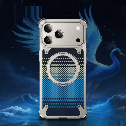 iPhone 17 Pro Max Titan Carbon Metal Frame Case with 360 Roatating Ring
