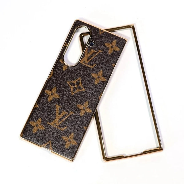 Samsung Galaxy Z Fold6 Luxury Gold Plated Leather Case