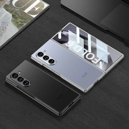 Samsung Galaxy Z Fold 6 Matte Frosted Shine Case with Camera & Front Glass Protection