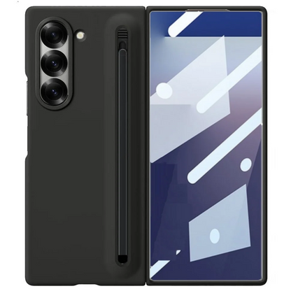Samsung Galaxy Z Fold7 Skin Feel S Pen Case with Front Glass & Stylus