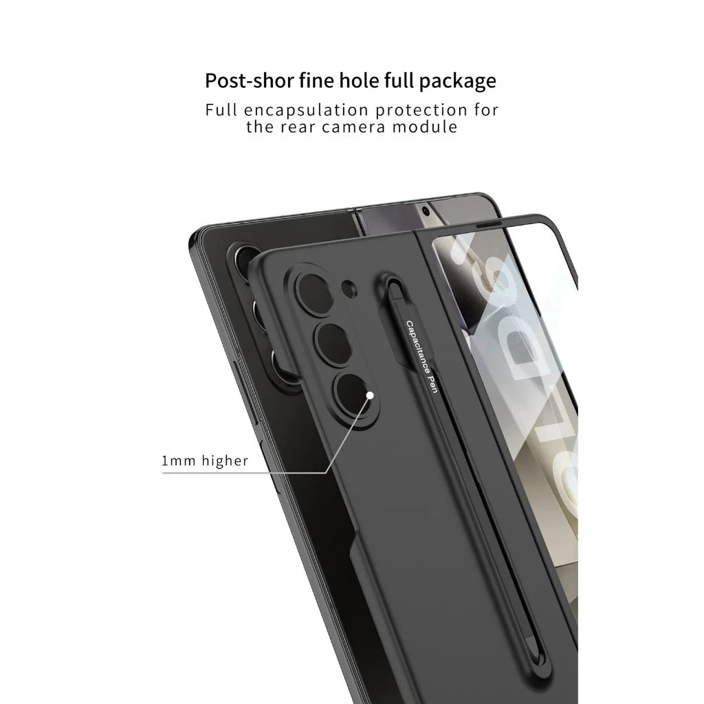 Samsung Galaxy Z Fold 6 Stylish Matte PC Back Cover Case with Front Glass & Stylus Included