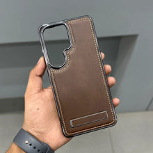 Samsung Galaxy S26 Ultra Leather Chrom Shine Case with Stand - Brown