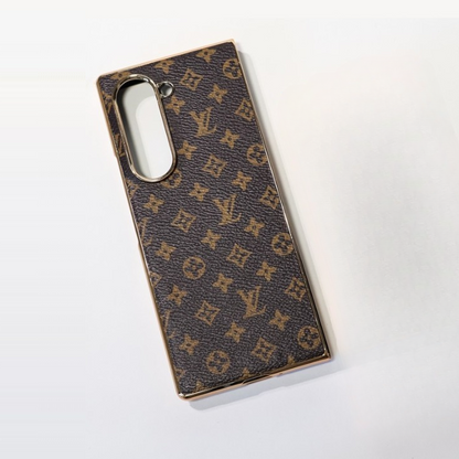 Samsung Galaxy Z Fold6 Luxury Gold Plated Leather Case