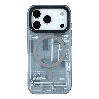 iPhone 17 Pro YOUNGKIT Case, Technology Series Matte Finish Magsafe Back Cover - Gray