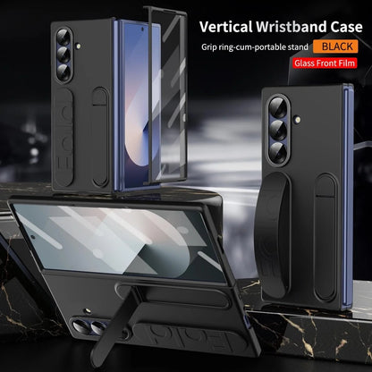 Samsung Z Fold8 Ultra Skin Feel Silicon Case with Kickstand & Band in Built Front Glass
