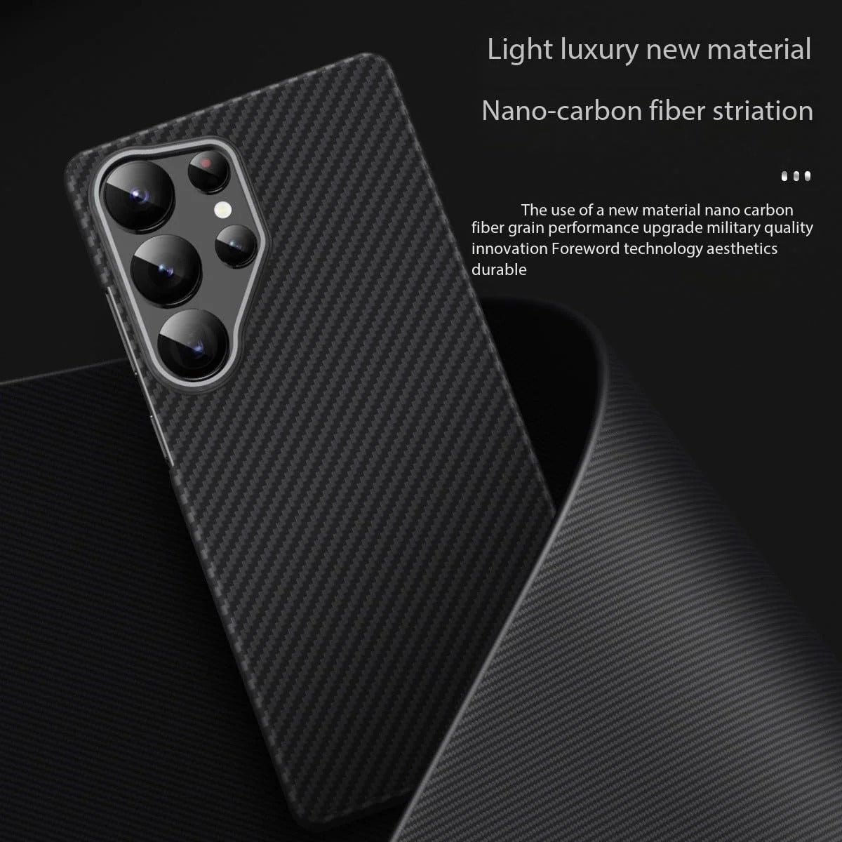 Samsung Galaxy S25 Ultra Ultraslim Lightweight Carbon Fiber Textures Case with Magsafe - Black
