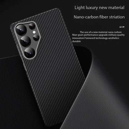Samsung Galaxy S25 Ultra Ultraslim Lightweight Carbon Fiber Textures Case with Magsafe - Black