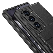 Samsung Z Fold 6 GKK Luxury Wallet Card Holder Stand Leather Case WIth Glass Protector