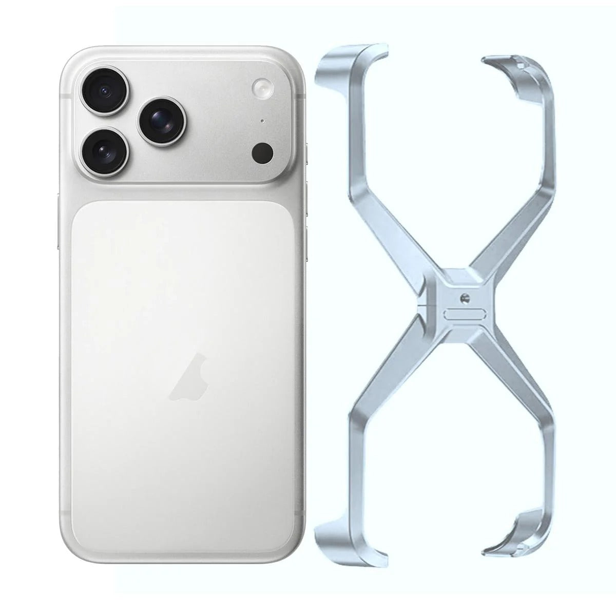iPhone 17 Pro Max X Shape Metal Hollow Bumper Bezel-Free Protective Case