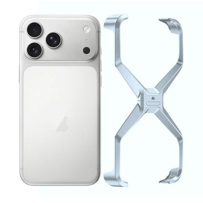 iPhone 17 Pro Max X Shape Metal Hollow Bumper Bezel-Free Protective Case