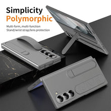 Samsung Z Fold8 Ultra Skin Feel Silicon Case with Kickstand & Band in Built Front Glass