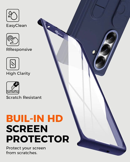 Samsung Z Fold8 Ultra Silicon Skin Feel Band Strip & Kickstand Case with Hinge Protection